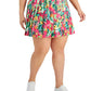 ID Ideology Saia-calça plissada com estampa tropical feminina rosa tamanho 2X