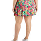 ID Ideology Saia-calça plissada com estampa tropical feminina rosa tamanho 2X