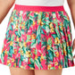ID Ideology Saia-calça plissada com estampa tropical feminina rosa tamanho 3X