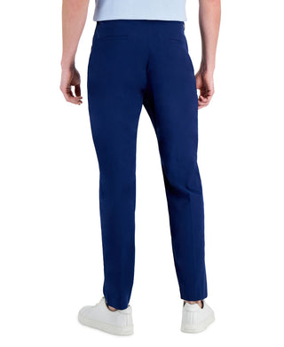 Calça Alfani Masculina Regular Fit Plissada Elástica Azul