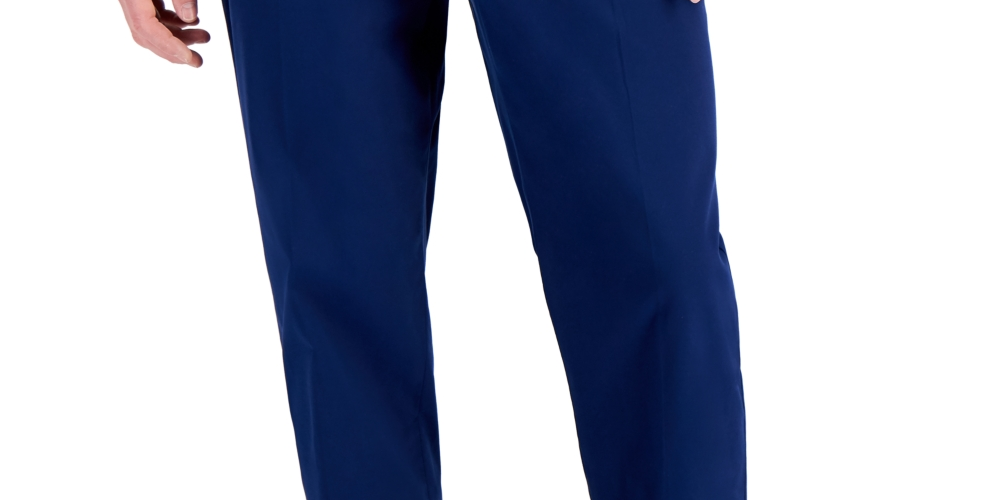 Calça Alfani Masculina Regular Fit Plissada Elástica Azul