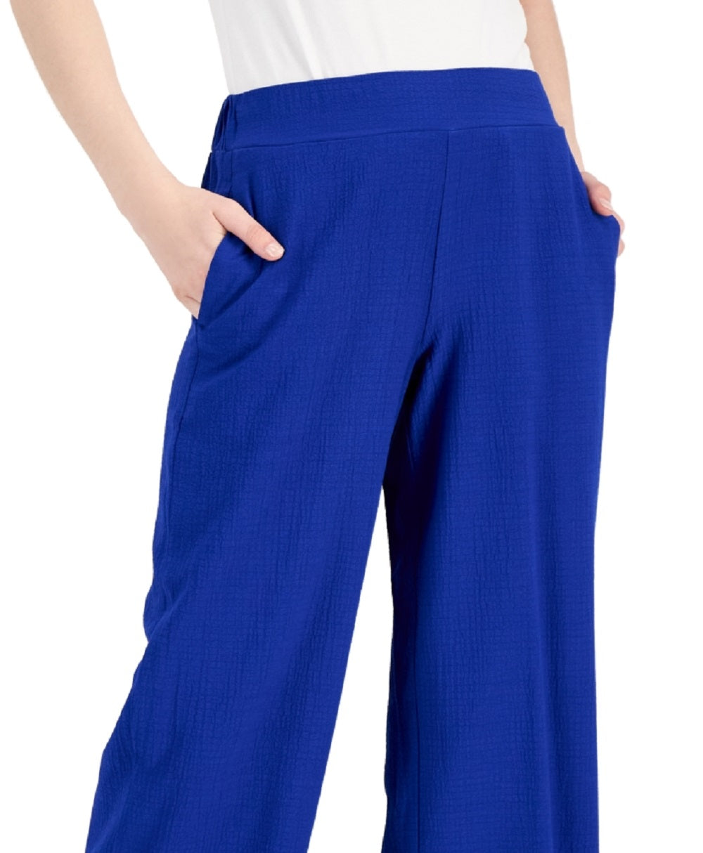 Calça curta amassada feminina Alfani, azul, tamanho 8