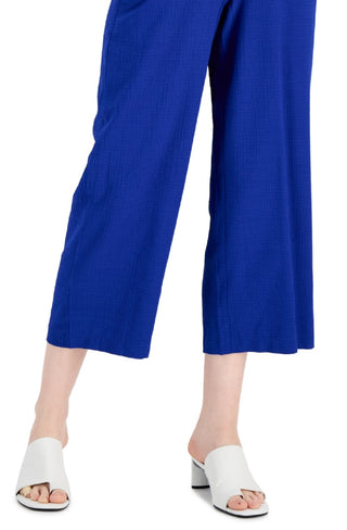 Calça curta amassada feminina Alfani, azul, tamanho 8