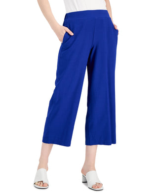 Calça curta amassada feminina Alfani, azul, tamanho 8
