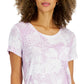 Camiseta feminina com um bolso e logotipo da Style &amp; Co, roxa, tamanho extragrande