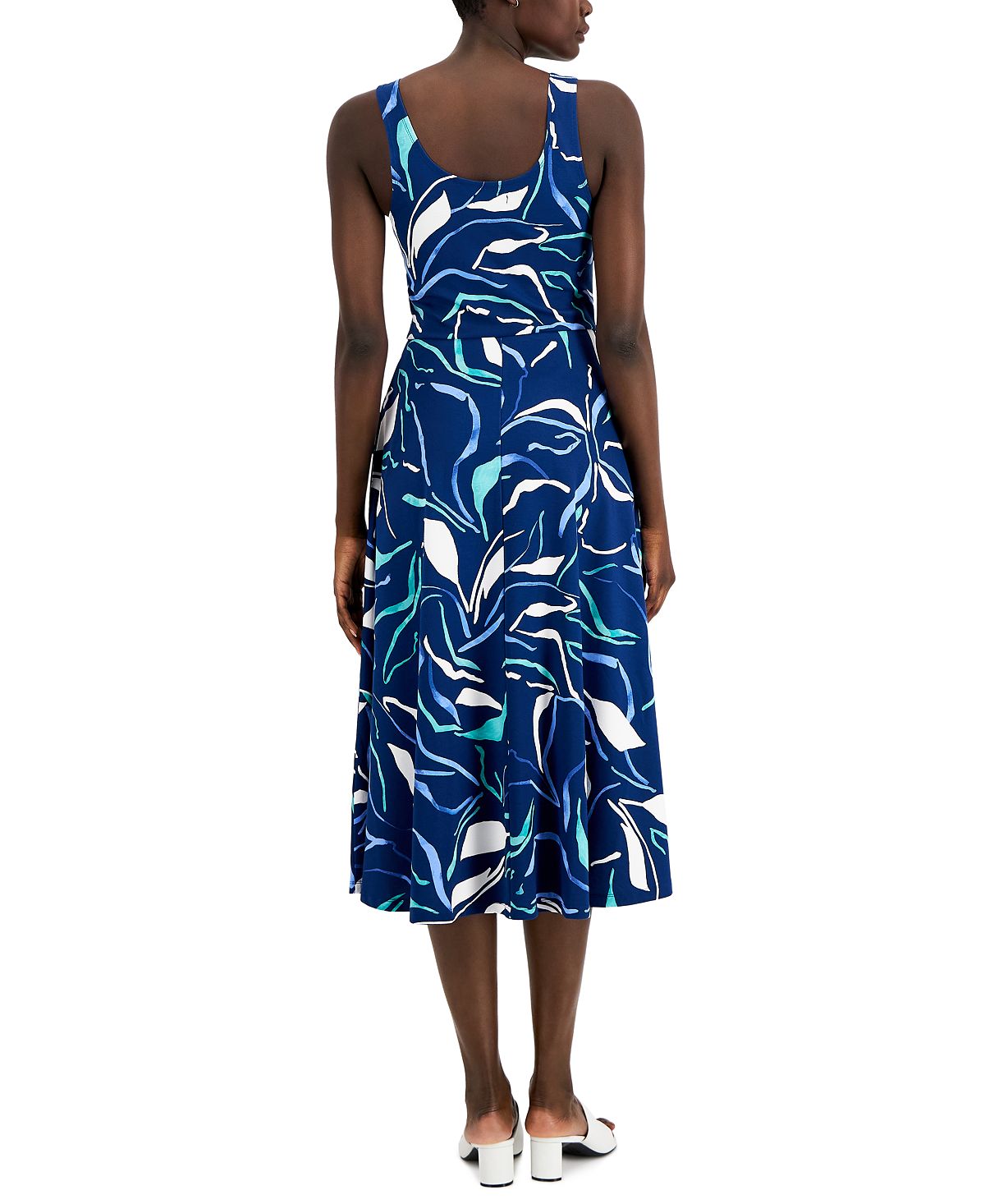 Vestido midi estampado feminino Alfani azul tamanho pequeno extragrande