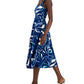 Vestido midi estampado feminino Alfani azul tamanho pequeno extragrande