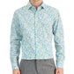 Camisa social masculina Bar III Slim Fit Calma Floral Azul Tamanho Médio