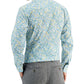 Camisa social masculina Bar III Slim Fit Calma Floral Azul Tamanho Médio