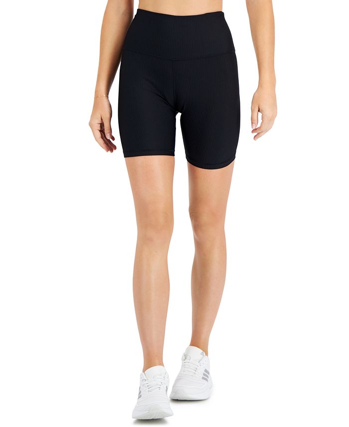 ID Ideology Shorts de ciclismo feminino canelado sólido, preto, tamanho pequeno