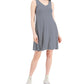 Vestido chinelo listrado feminino Style &amp; Co com costas cruzadas, azul, tamanho pequeno e pequeno