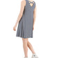 Vestido chinelo listrado feminino Style &amp; Co com costas cruzadas, azul, tamanho pequeno e pequeno