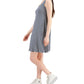 Vestido chinelo listrado feminino Style &amp; Co com costas cruzadas, azul, tamanho pequeno e pequeno