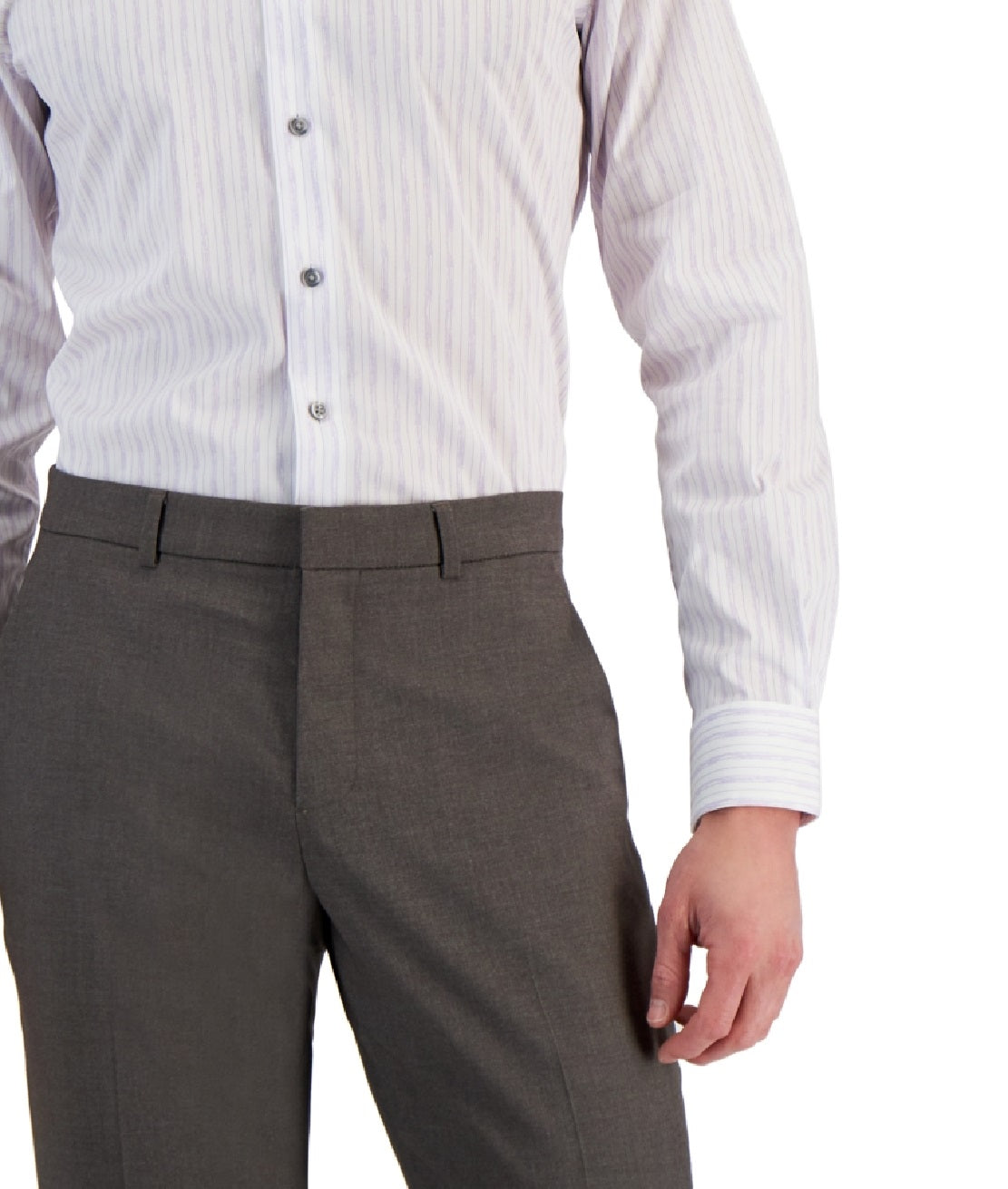 Camisa social masculina Alfani Slim Fit com elasticidade bidirecional e resistente a manchas, branca, tamanho 12x32x33