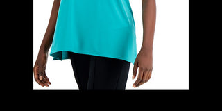 Túnica feminina Alfani com decote em V, rosa, tamanho 2XL