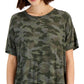 Camiseta feminina estampada Style &amp; Co, verde, tamanho pequeno, extragrande