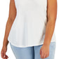 Regata feminina de algodão Style &amp; Co, branca, tamanho 3X