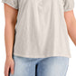 Blusa feminina estilo &amp; co de algodão com ombros de fora, bege, tamanho 2X