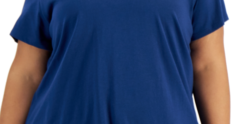 Camiseta feminina plus size de algodão estilo &amp; co, azul, tamanho 0X