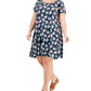 Vestido chinelo estampado feminino Style &amp; Co, azul, tamanho 0X