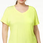 Camiseta feminina ID Ideology Rapidry com decote em V e performance, amarela, tamanho 3X