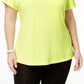 Camiseta feminina ID Ideology Rapidry com decote em V e performance, amarela, tamanho 3X