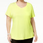 Camiseta feminina ID Ideology Rapidry com decote em V e performance, amarela, tamanho 3X