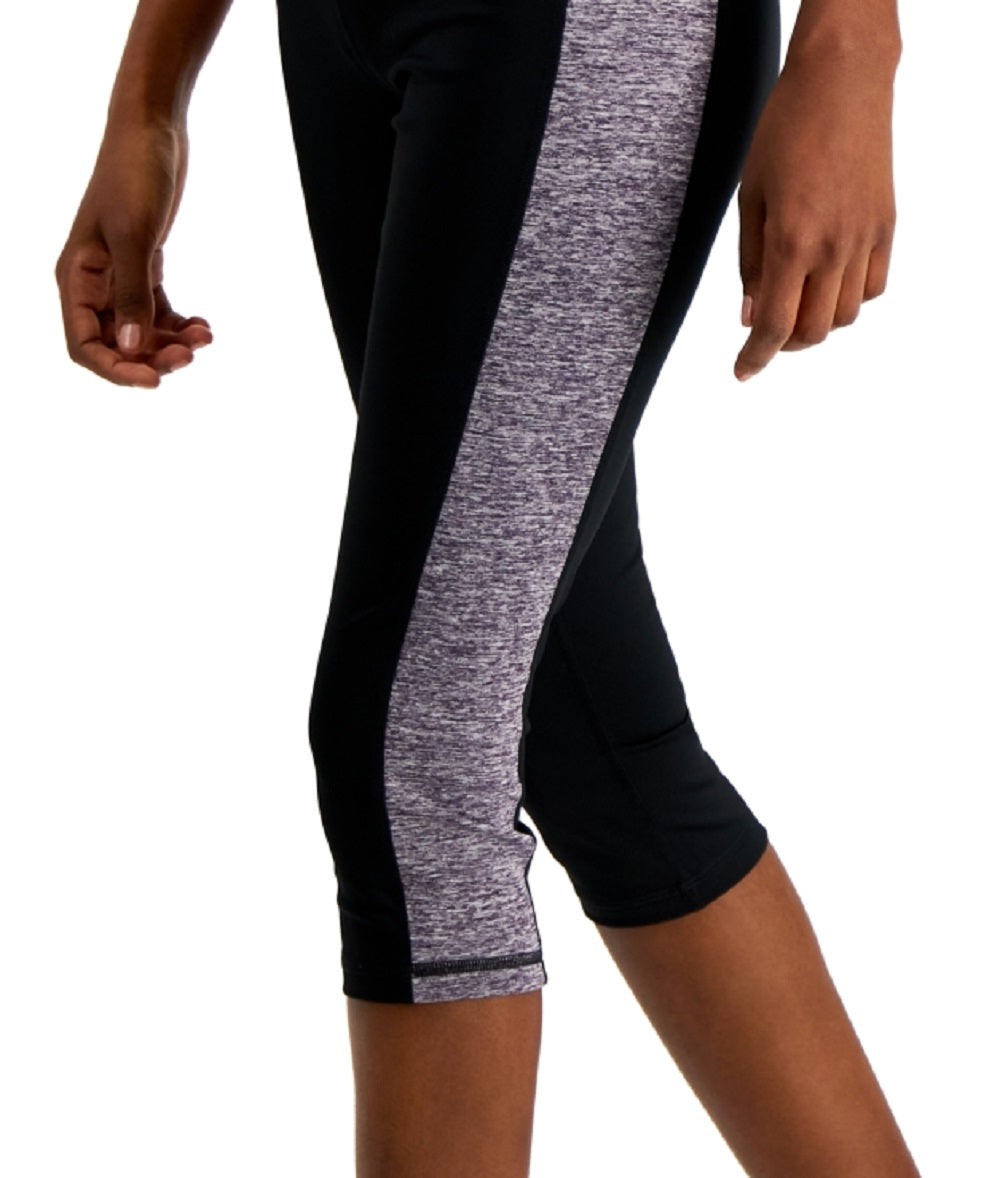Leggings curtas femininas ID Ideology Colorblocked Roxo Tamanho Pequeno Médio