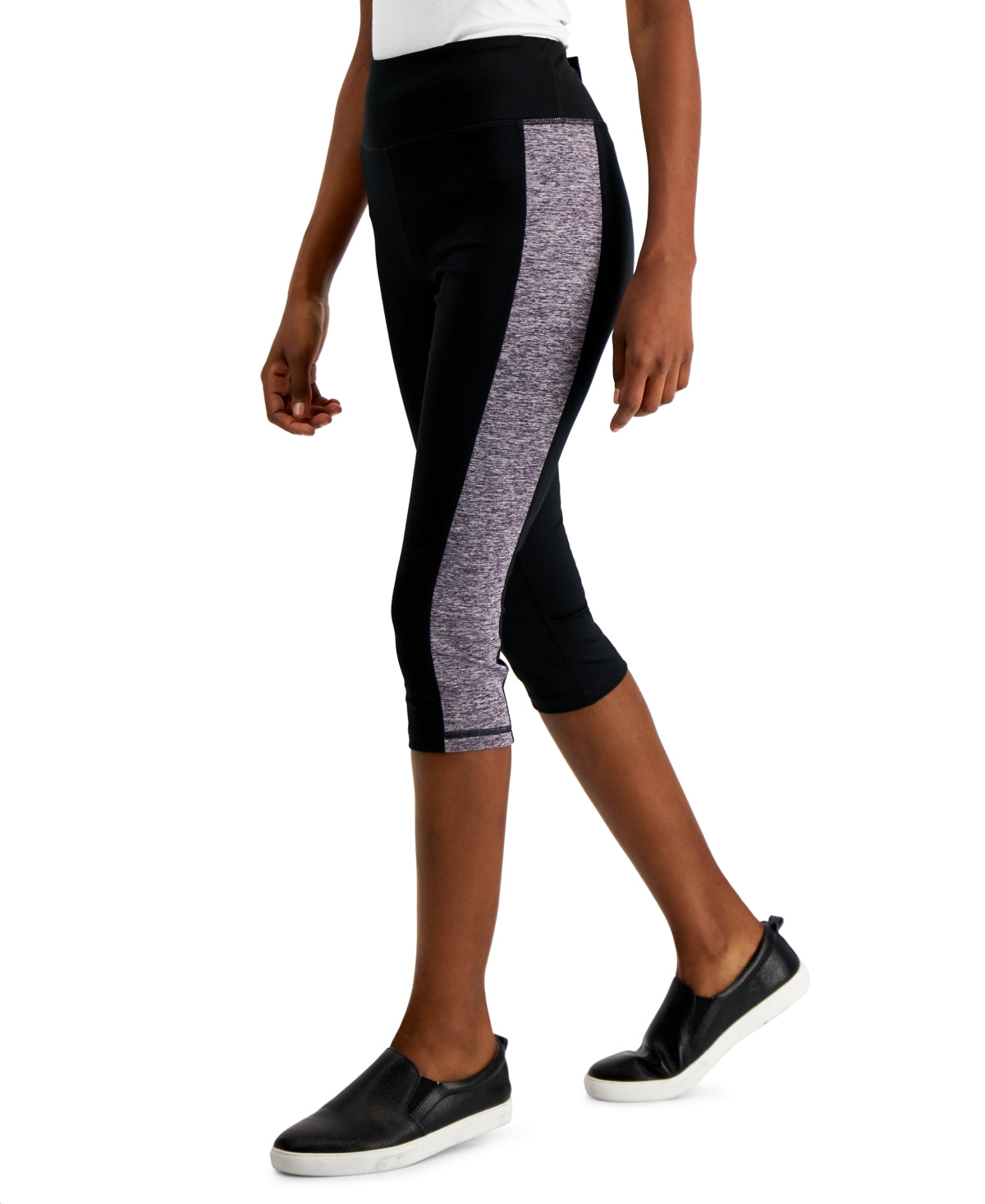 Leggings curtas femininas ID Ideology Colorblocked Roxo Tamanho Pequeno Médio