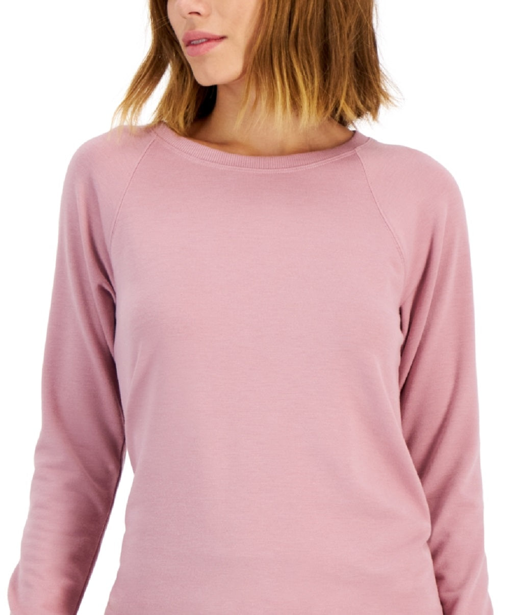 ID Ideology Top túnica feminino com bainha curva, roxo, tamanho grande