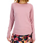 ID Ideology Top túnica feminino com bainha curva, roxo, tamanho grande