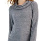 ID Ideology Blusa de malha macia com gola alta feminina cinza tamanho X-G
