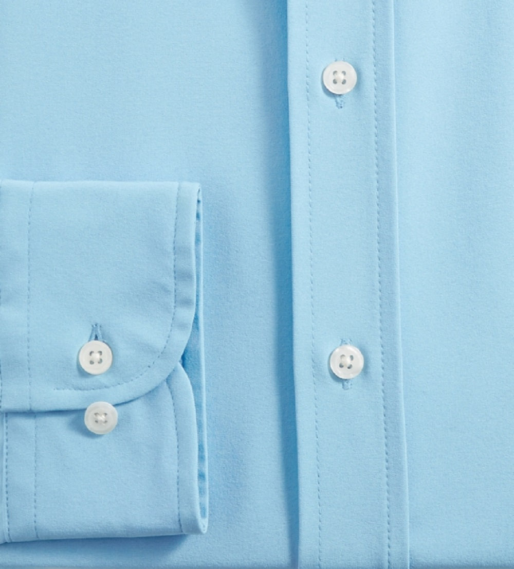 Camisa social masculina Club Room Regular Fit Traveler Azul Tamanho 15,5 x 32 x 33