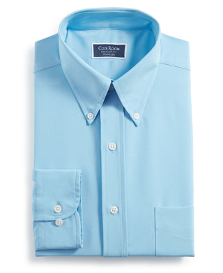 Club Room Men's Regular Fit Traveler Dress Shirt Blue Size 15.5X32X33