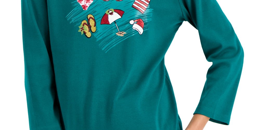 Karen Scott Top de Praia Feminino para Férias Verde Tamanho Grande