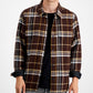 Camisa de flanela Randy masculina Sun + Stone, marrom, tamanho médio