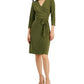 Vestido envelope feminino Alfani com decote em V, verde, tamanho médio