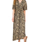 Vestido longo zebra feminino INC International Concepts, marrom, tamanho extrapequeno