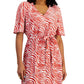 Vestido longo feminino estampado com sobrepeliz INC International Concepts, tamanho laranja, pequeno e pequeno