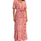 Vestido longo feminino estampado com sobrepeliz INC International Concepts, tamanho laranja, pequeno e pequeno