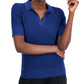 Suéter polo feminino Alfani Pointelle azul tamanho médio
