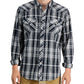 Camisa masculina Sun + Stone Remington Woven Regular Fit com botões, preta, tamanho pequeno