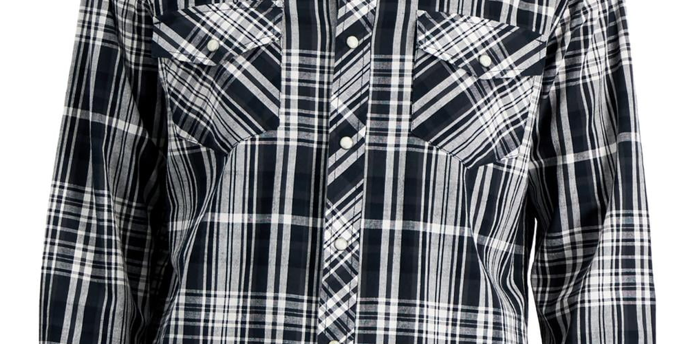 Camisa masculina Sun + Stone Remington Woven Regular Fit com botões, preta, tamanho pequeno
