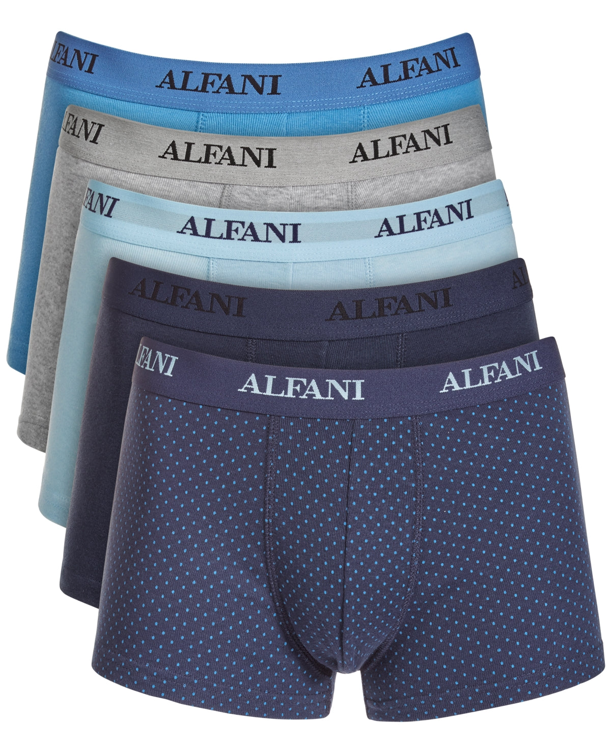 Calções de banho Alfani Men's Moisture Absorvente Azul Tamanho Grande - Pacote com 5