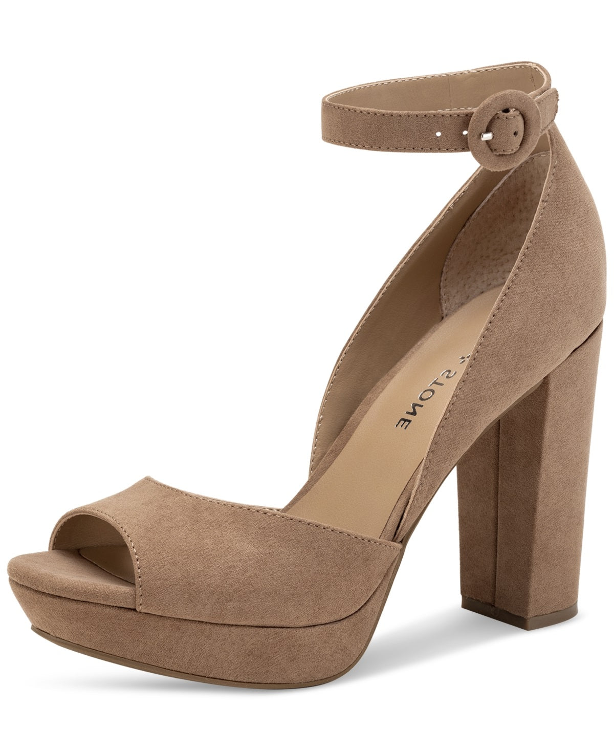 Sandálias plataforma femininas Reeta com salto bloco, tamanho 5 M, marrom, da Sun + Stone