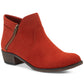 Botas femininas Sun + Stone Abby Double Zip, vermelhas, tamanho 6 M
