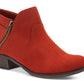 Botas femininas Sun + Stone Abby Double Zip vermelhas tamanho 7,5 M