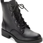 Botas de combate femininas Frankiee com cadarço Sun + Stone, pretas, tamanho 8,5 M