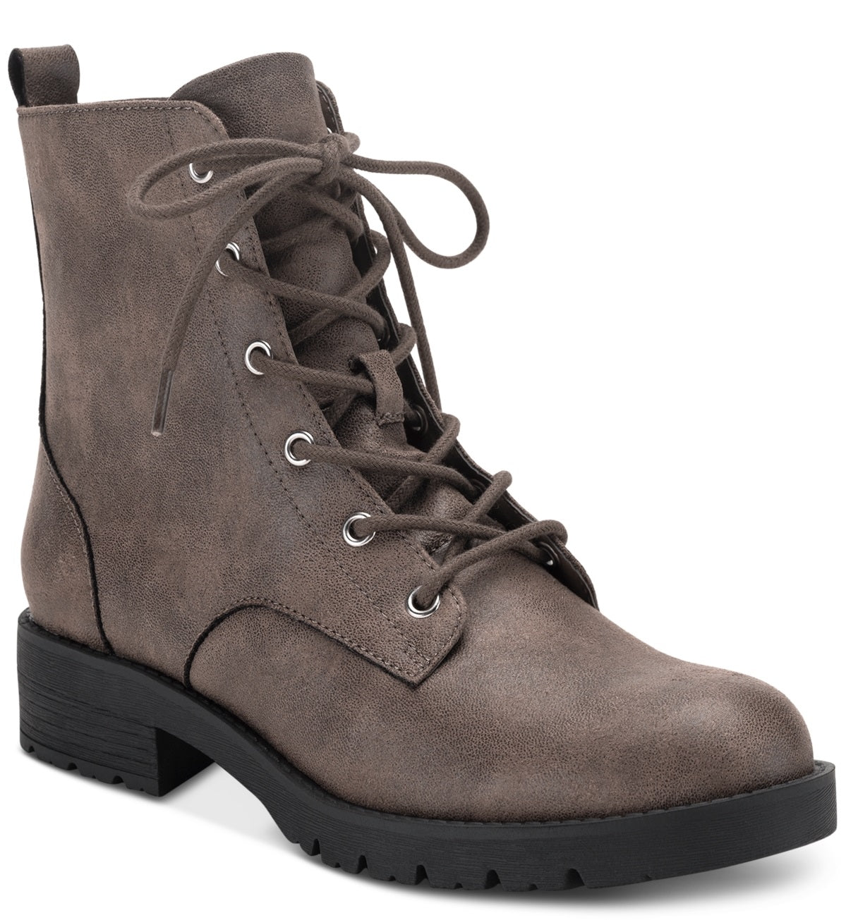 Botas de combate femininas Frankiee com cadarço Sun + Stone, marrom, tamanho 6 M