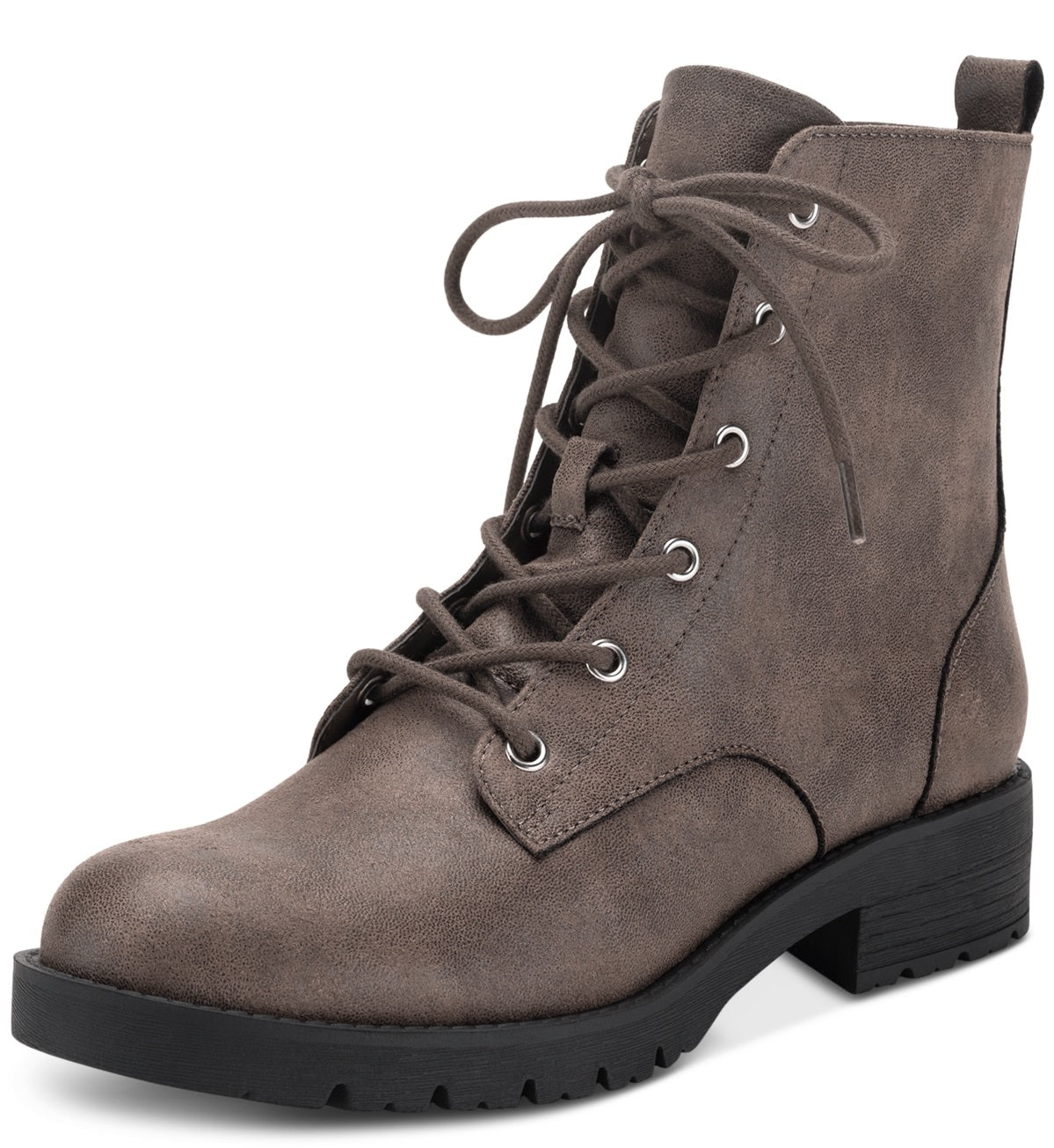 Botas de combate femininas Frankiee com cadarço Sun + Stone, marrom, tamanho 6 M